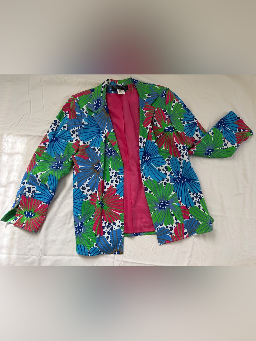 Harve Benard Floral Print Blazer in Blue, Green, Pink Size 14